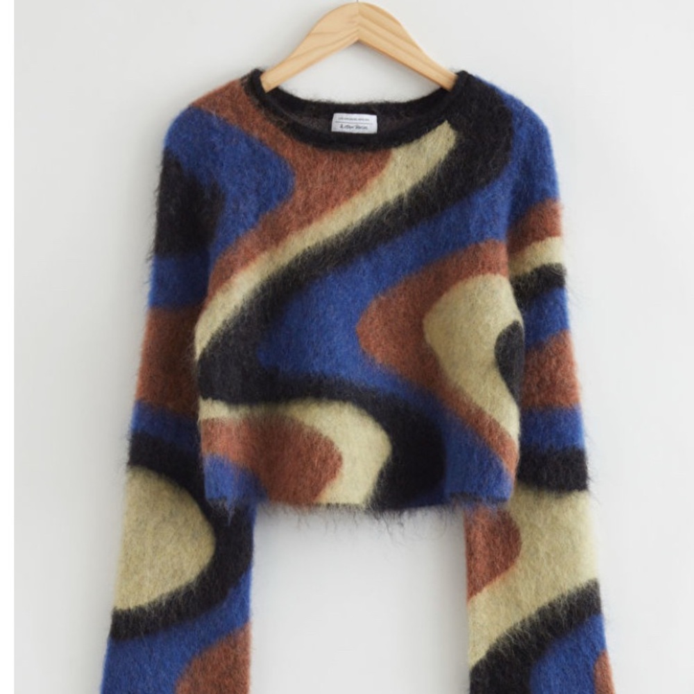 Swirly jacquard mohair sweater